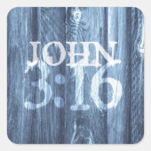 ヨハネ3:16...神のために世界を愛された スクエアシール (正面)