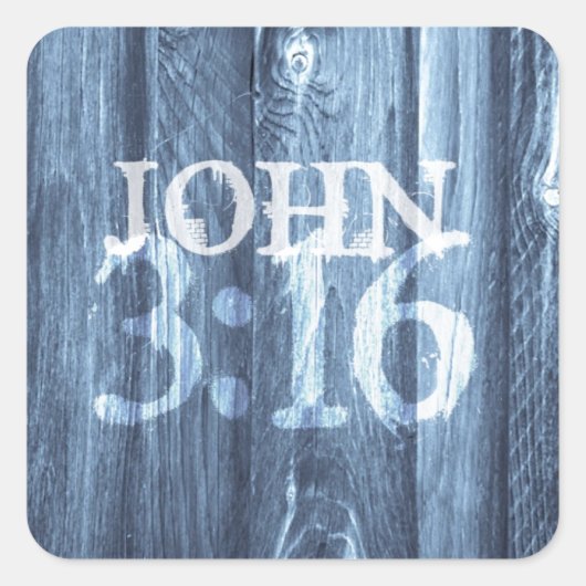 ヨハネ3:16...神のために世界を愛された スクエアシール (正面)