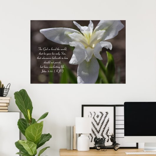 ヨハネ3:16 – 神の愛の力 ポスター (ホームオフィス)