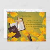 ヨハネ3:16 – 神の願い賛美と素晴らしい復活祭 シーズンポストカード (正面/裏面)