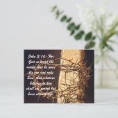 ヨハネ3:16：神は世を愛し与えた ポストカード (スタンド正面)