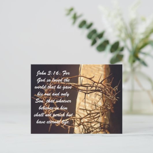 ヨハネ3:16:神は世を愛し与えた ポストカード (スタンド正面)