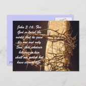 ヨハネ3:16：神は世を愛し与えた ポストカード (正面/裏面)