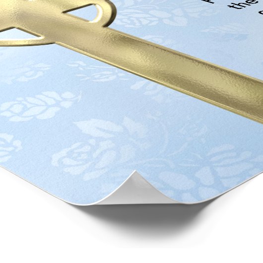 ヨハネ3:16（青） ポスター (角)