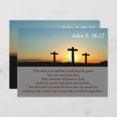 ヨハネ3:16-17神のために聖書の聖句の記憶を愛した ポストカード (正面/裏面)