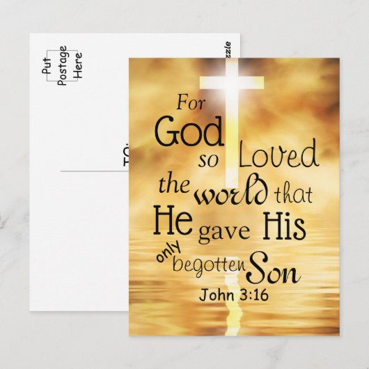 ヨハネ3:16 Bible Verse ポストカード (正面/裏面)