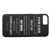 ヨハネ3:16 Bible Verse iPhone 7ケース白黒 Case-Mate iPhoneケース (裏面(横))