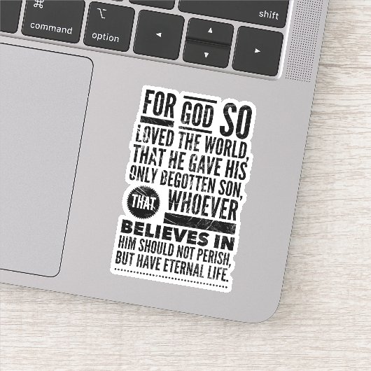 ヨハネ3:16 Bible Verse Vinyl Sticker シール (詳細)