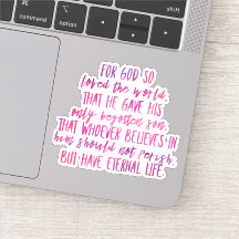 ヨハネ3:16 Bible Verse Vinyl Sticker