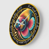 ヨハネ3:16 Christian Underwater Glow Betta ラージ壁時計 (傾斜)