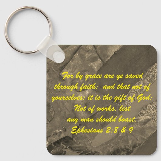 ヨハネ3:16 & Ephesians2:8 & 9聖書の真理Keychain キーホルダー (正面)