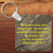 ヨハネ3:16 & Ephesians2:8 & 9聖書の真理Keychain キーホルダー (正面)