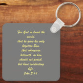ヨハネ3:16 & Ephesians2:8 & 9聖書の真理Keychain キーホルダー (裏面)