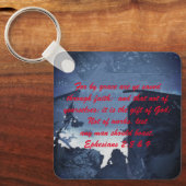 ヨハネ3:16 & Ephesians2:8 & 9聖書の真理Keychain キーホルダー (正面)