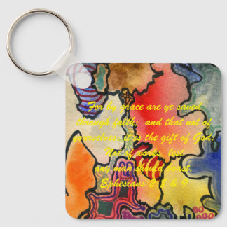 ヨハネ3:16 & Ephesians2:8 & 9聖書の真理Keychain キーホルダー