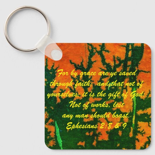 ヨハネ3:16 & Ephesians2:8 & 9聖書の真理Keychain キーホルダー (正面)