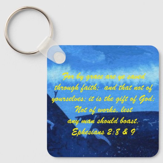 ヨハネ3:16 & Ephesians2:8 & 9聖書の真理Keychain キーホルダー (正面)
