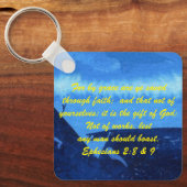 ヨハネ3:16 & Ephesians2:8 & 9聖書の真理Keychain キーホルダー (正面)