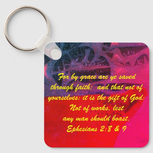 ヨハネ3:16 & Ephesians2:8 & 9聖書の真理Keychain キーホルダー (正面)