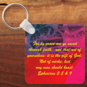 ヨハネ3:16 & Ephesians2:8 & 9聖書の真理Keychain キーホルダー (正面)
