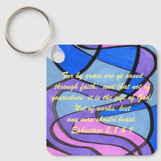 ヨハネ3:16 & Ephesians2:8 & 9聖書の真理Keychain キーホルダー (正面)