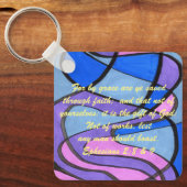 ヨハネ3:16 & Ephesians2:8 & 9聖書の真理Keychain キーホルダー (正面)