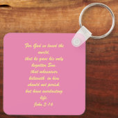 ヨハネ3:16 & Ephesians2:8 & 9聖書の真理Keychain キーホルダー (裏面)