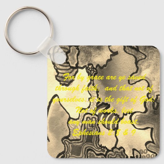 ヨハネ3:16 & Ephesians2:8 & 9聖書の真理Keychain キーホルダー (正面)