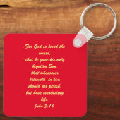 ヨハネ3:16 & Ephesians2:8 & 9聖書の真理Keychain キーホルダー (裏面)