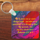 ヨハネ3:16 & Ephesians2:8 & 9聖書の真理Keychain キーホルダー (正面)