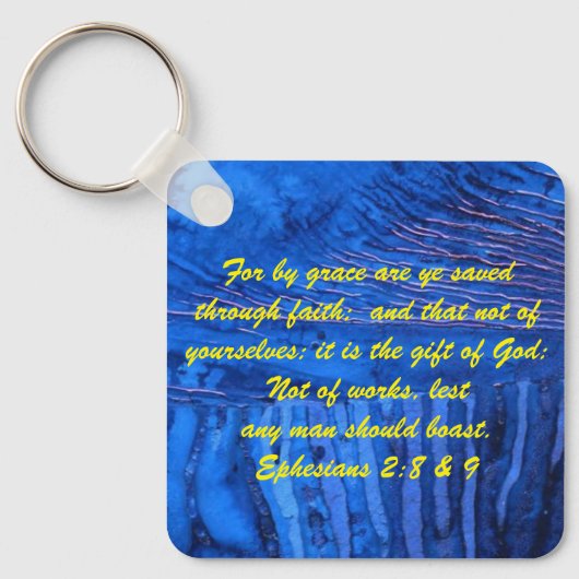 ヨハネ3:16 & Ephesians2:8 & 9聖書の真理Keychain キーホルダー (正面)