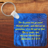ヨハネ3:16 & Ephesians2:8 & 9聖書の真理Keychain キーホルダー (正面)