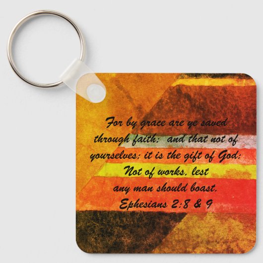 ヨハネ3:16 & Ephesians2:8 & 9聖書の真理Keychain キーホルダー (正面)