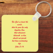 ヨハネ3:16 & Ephesians2:8 & 9聖書の真理Keychain キーホルダー (裏面)