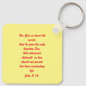 ヨハネ3:16 & Ephesians2:8 & 9聖書の真理Keychain キーホルダー (裏面)