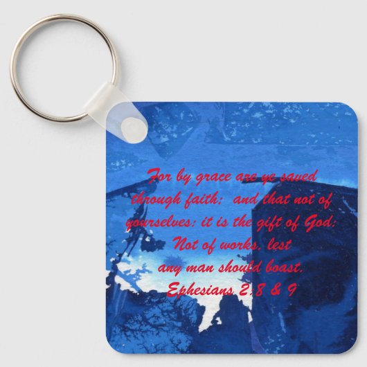 ヨハネ3:16 & Ephesians2:8 & 9聖書の真理Keychain キーホルダー (正面)