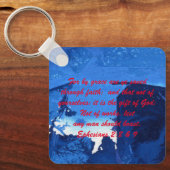 ヨハネ3:16 & Ephesians2:8 & 9聖書の真理Keychain キーホルダー (正面)