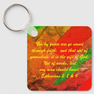 ヨハネ3:16 & Ephesians2:8 & 9聖書の真理Keychain キーホルダー