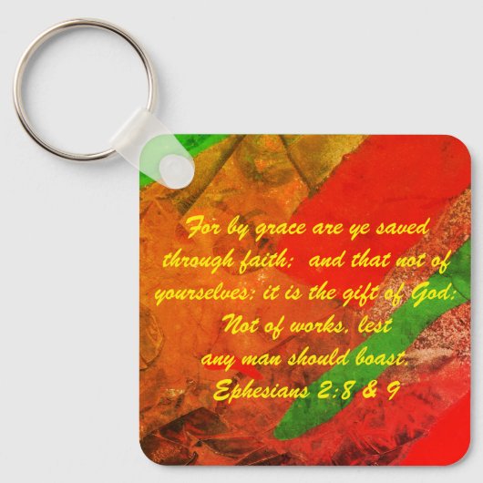 ヨハネ3:16 & Ephesians2:8 & 9聖書の真理Keychain キーホルダー (正面)