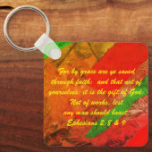 ヨハネ3:16 & Ephesians2:8 & 9聖書の真理Keychain キーホルダー (正面)