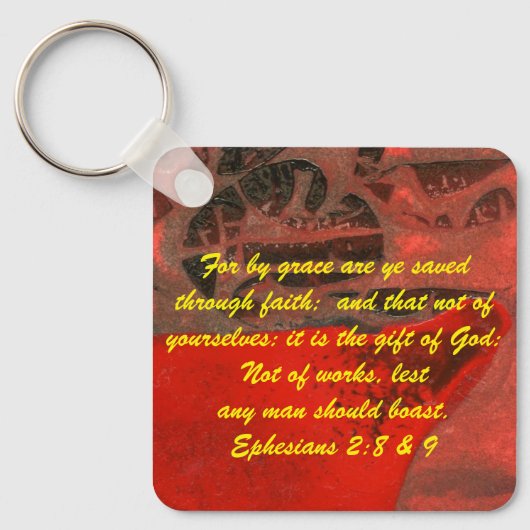 ヨハネ3:16 & Ephesians2:8 & 9聖書の真理Keychain キーホルダー (正面)