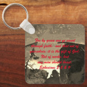 ヨハネ3:16 & Ephesians2:8 & 9聖書の真理Keychain キーホルダー (正面)