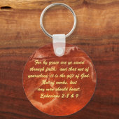ヨハネ3:16 & Ephesians2:8 & 9聖書の真理Keychain キーホルダー (正面)