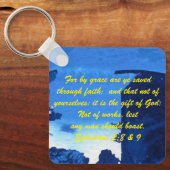 ヨハネ3:16 & Ephesians2:8 & 9聖書の真理Keychain キーホルダー (正面)