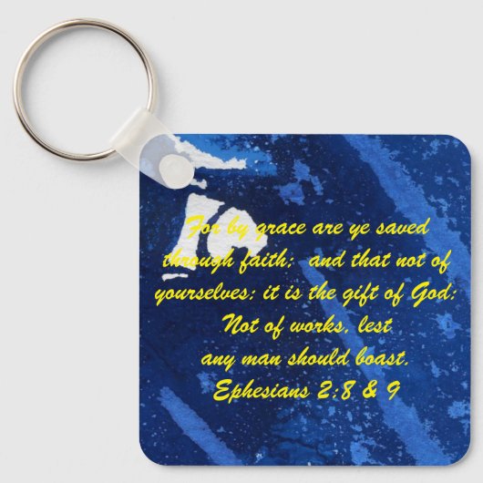 ヨハネ3:16 & Ephesians2:8 & 9聖書の真理Keychain キーホルダー (正面)