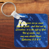 ヨハネ3:16 & Ephesians2:8 & 9聖書の真理Keychain キーホルダー (正面)