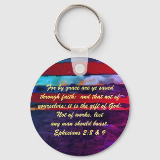 ヨハネ3:16 & Ephesians2:8 & 9聖書の真理Keychain キーホルダー