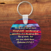 ヨハネ3:16 & Ephesians2:8 & 9聖書の真理Keychain キーホルダー (正面)