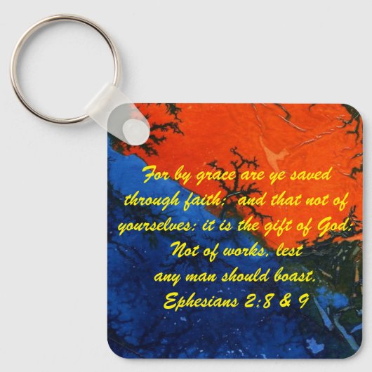 ヨハネ3:16 & Ephesians2:8 & 9聖書の真理Keychain キーホルダー (正面)