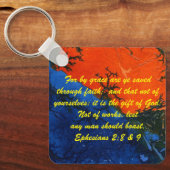 ヨハネ3:16 & Ephesians2:8 & 9聖書の真理Keychain キーホルダー (正面)